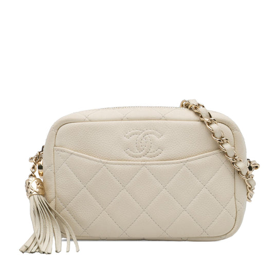 Chanel Small Cc Flat Quilted Caviar Camera Bag Rovelle Bags