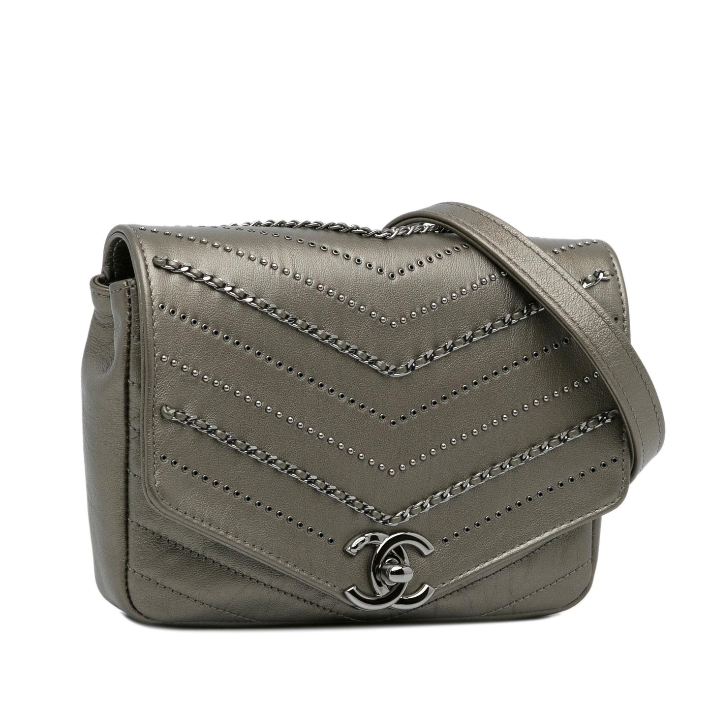Chanel Small Chevron Data Center Envelope Flap Bag Rovelle Bags