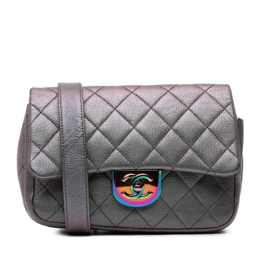 Chanel Small Iridescent Goatskin Double Carry Waist Chain Flap Rovelle Bags