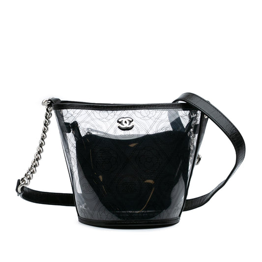 Chanel Small Pvc And Crumpled Calfskin Camellia Coco Bucket Bag Rovelle Bags