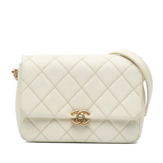 Chanel Small Quilted Caviar Chain Melody Flap Rovelle Bags