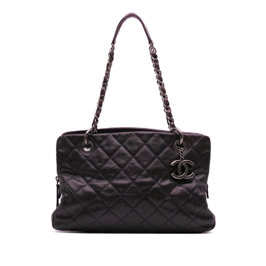 Chanel Small Quilted Iridescent Caviar Chic Shopping Tote Rovelle Bags