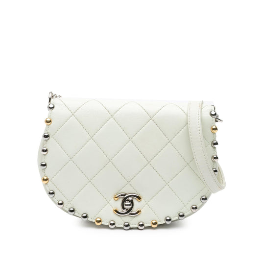 Chanel Small Quilted Lambskin Studded Bubble Flap Rovelle Bags
