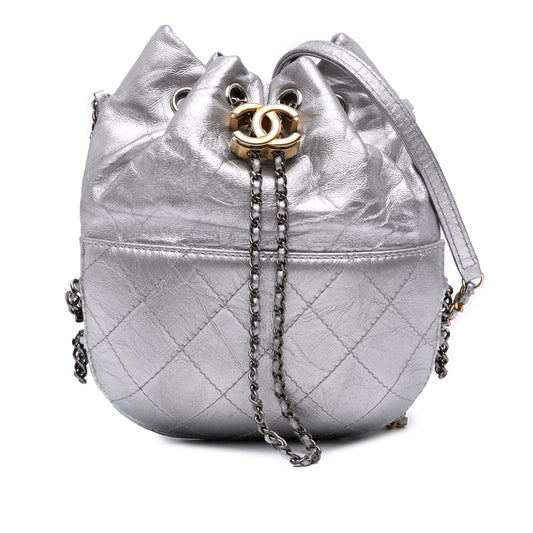 Chanel Small Quilted Metallic Aged Calfskin Gabrielle Bucket Bag Rovelle Bags