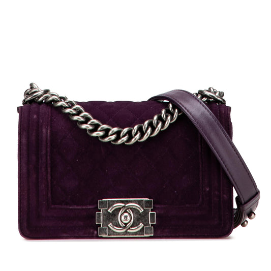 Chanel Small Quilted Velvet Boy Flap Rovelle Bags