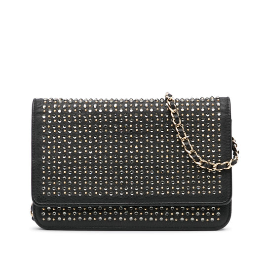 Chanel Studded Leather Wallet On Chain Rovelle Bags