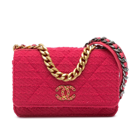 Chanel Tweed 19 Wallet On Chain Rovelle Bags