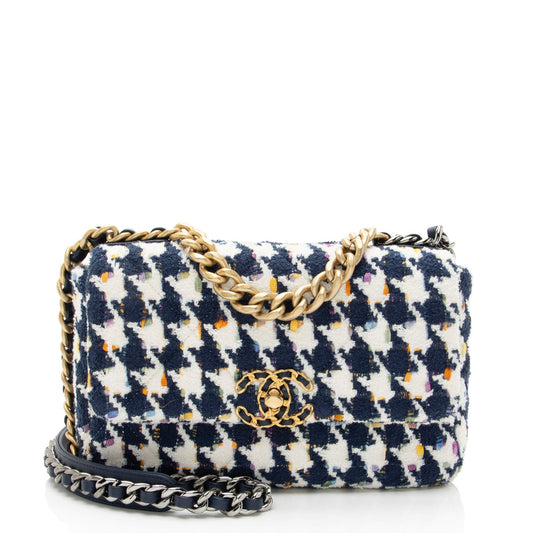 Chanel Tweed Houndstooth 19 Medium Flap Shoulder Bag Rovelle Bags