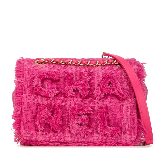 Chanel Wool Tweed Giant Logo Flap Rovelle Bags