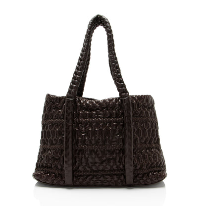 Chanel Wrinkled Lambskin Hidden Chain Tote Rovelle Bags