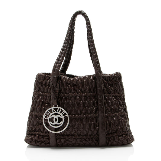 Chanel Wrinkled Lambskin Hidden Chain Tote Rovelle Bags