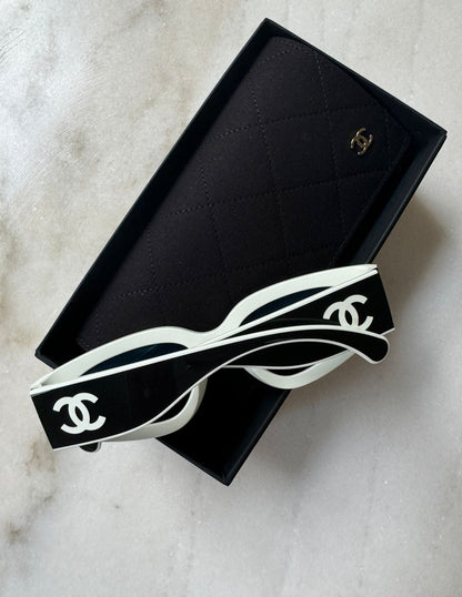 Chanel Cat Eye Sunglasses (Black & White)