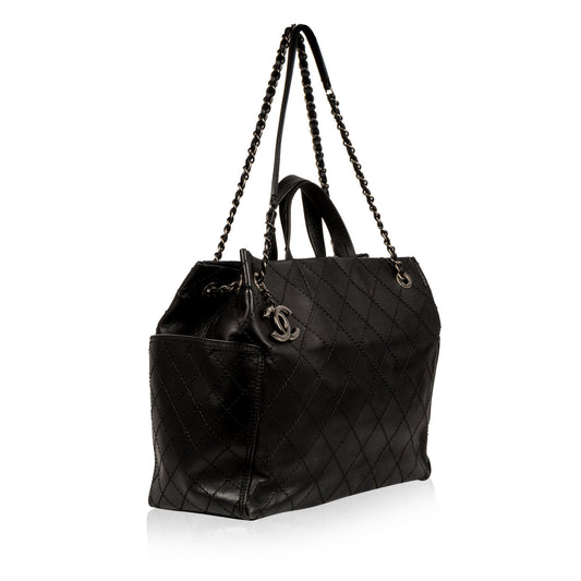 Chanel Shopping Tote Quilted Black Tote Bag Rovelle Bags