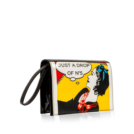 Chanel Patent Leather Black Clutch Style 2 Rovelle Bags