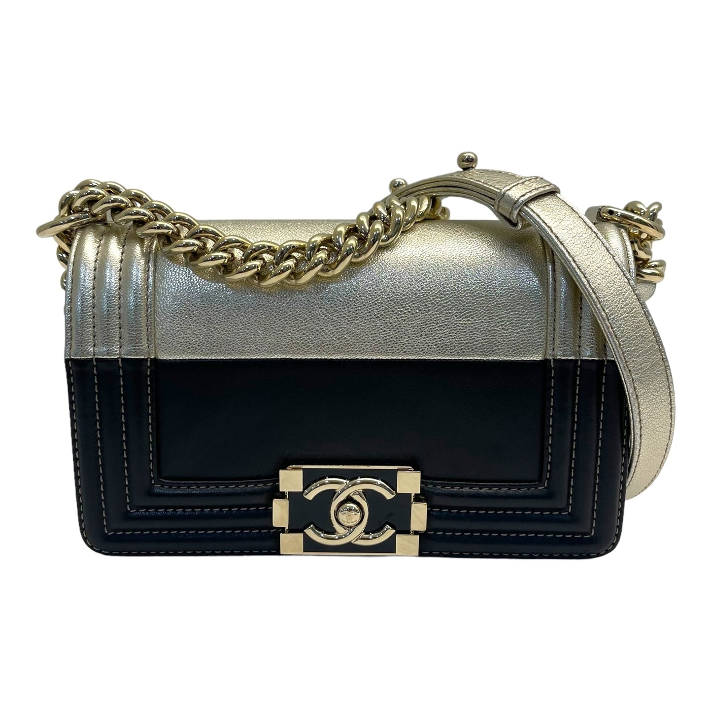 Chanel Boy Small Black Gold Handbag Rovelle Bags