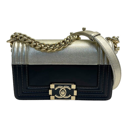 Chanel Boy Small Black Gold Handbag Rovelle Bags