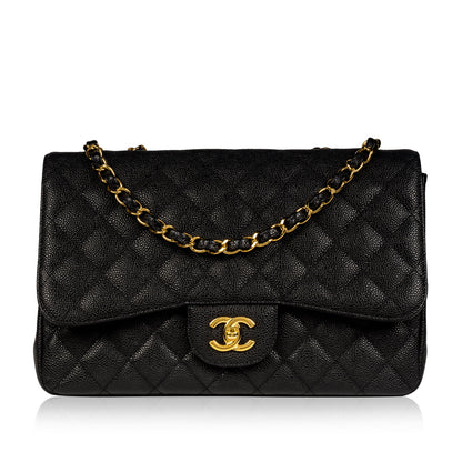 Chanel Classic Flap Caviar Black Shoulder Bag Style 56 Rovelle Bags