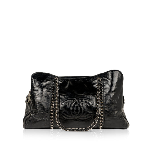 Chanel Timeless Patent Leather Black Tote Bag Rovelle Bags
