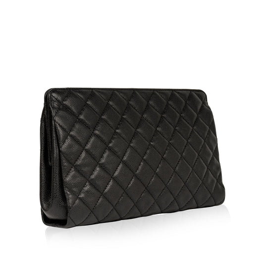 Chanel Timeless Caviar Black Clutch Caviar Rovelle Bags