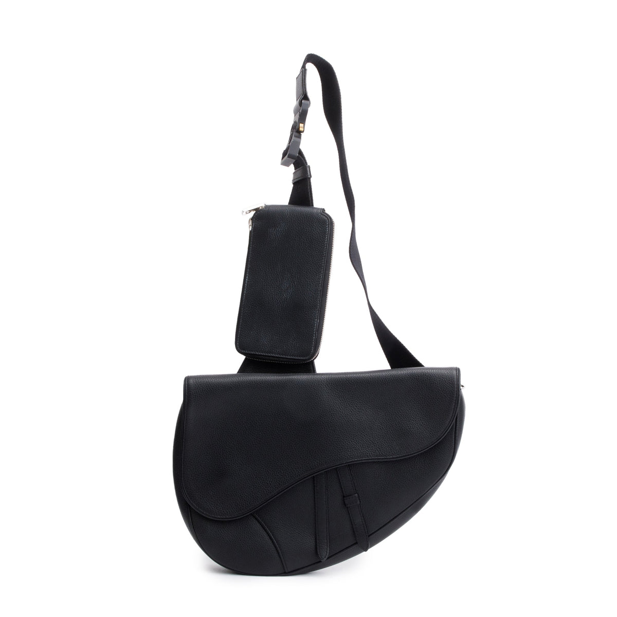 Christian 2020 Dior Black Leather Saddle Bag Rovelle Bags
