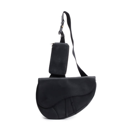 Christian 2020 Dior Black Leather Saddle Bag Rovelle Bags