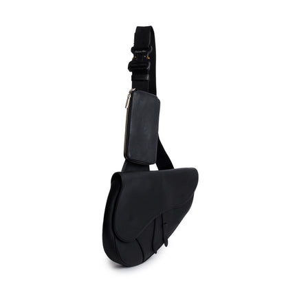 Christian 2020 Dior Black Leather Saddle Bag Rovelle Bags