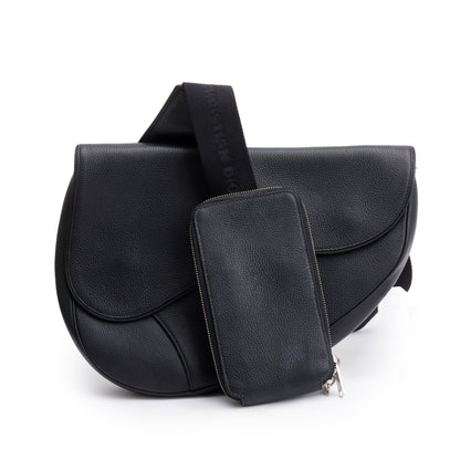Christian 2020 Dior Black Leather Saddle Bag Rovelle Bags