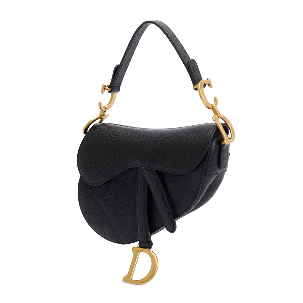 Christian Dior 2020 Black Calfskin Leather Mini Saddle Bag Rovelle Bags