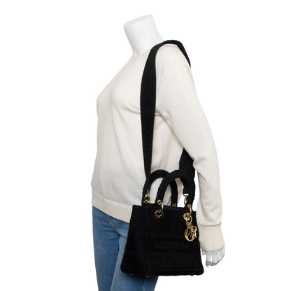 Christian Dior 2020 Black Toile De Jouy Embroidery Medium Lady D-Lite Bag Rovelle Bags