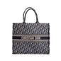 Christian Dior 2020 Ecru and Blue Dior Oblique Embroidery Large Book Tote Rovelle Bags
