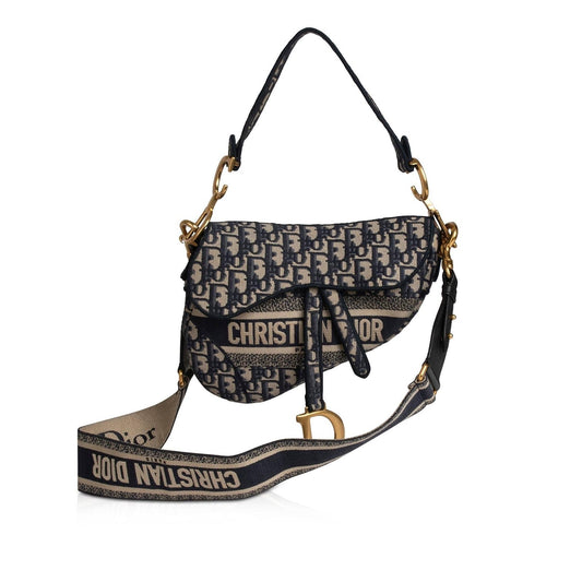 Christian Dior 2020 Embroidery Oblique Saddle Bag Rovelle Bags