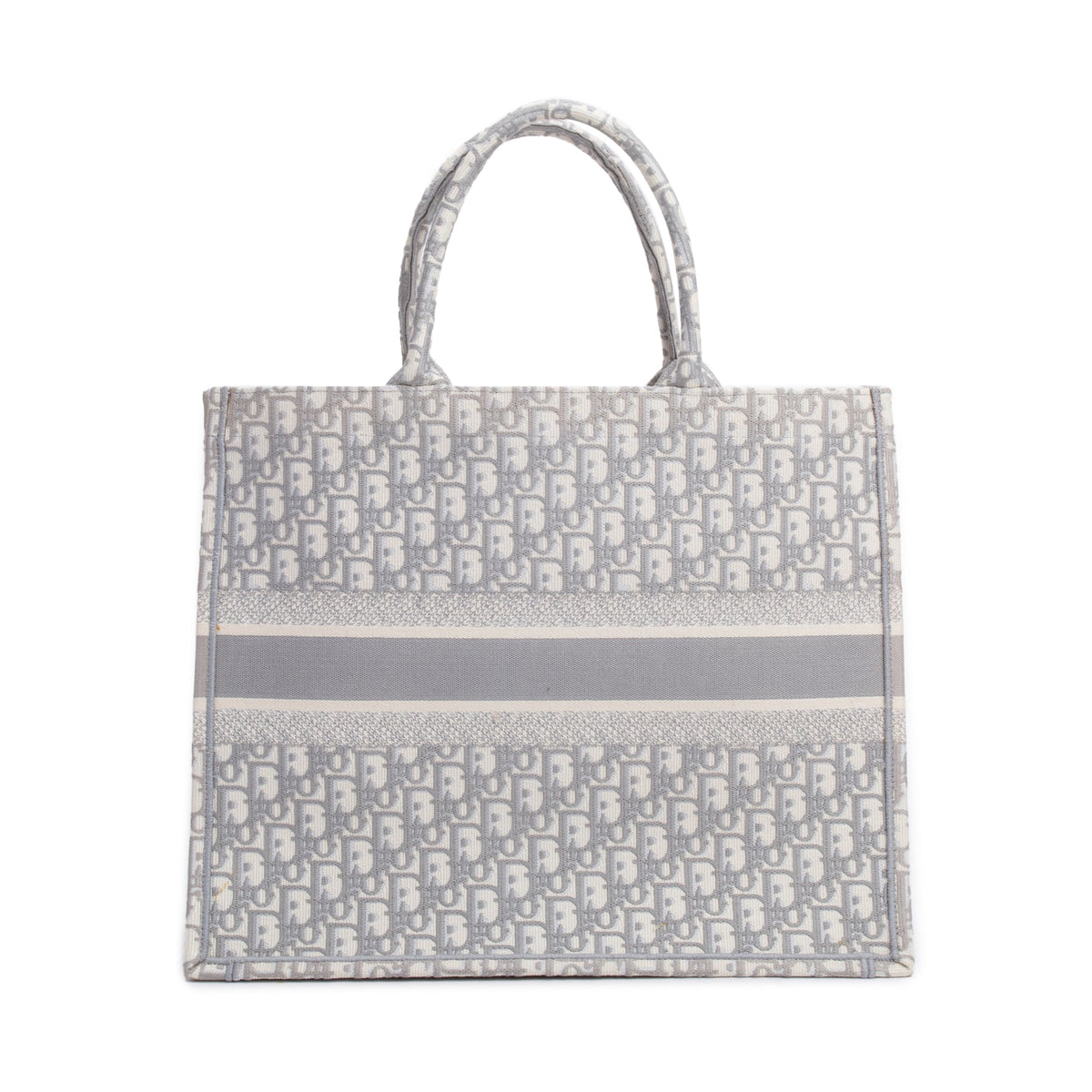 Christian Dior 2020 Grey & Neutral Dior Oblique Embroidery Large Book Tote Rovelle Bags