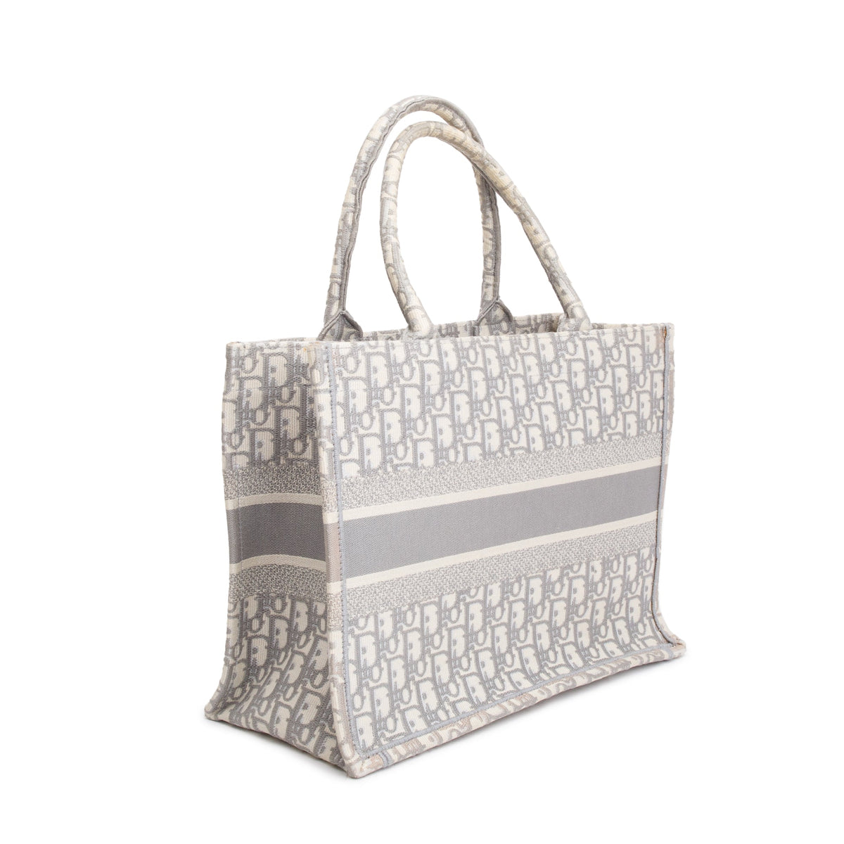 Christian Dior 2020 Grey Oblique Embossed Leather Medium Book Tote Rovelle Bags