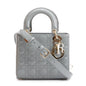 Christian Dior 2020 Grey Patent Cannage Leather Small Lady Dior Bag Rovelle Bags