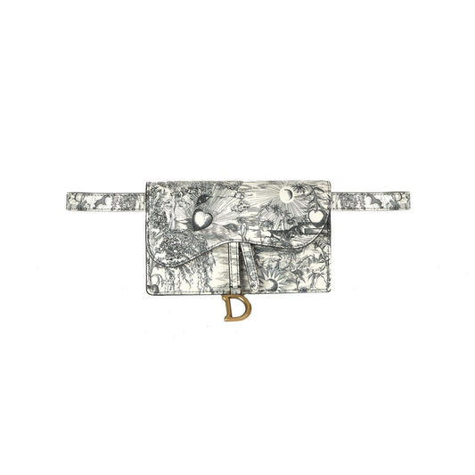 Christian Dior 2020 Jardin Naturel Print Saddle Belt Pouch Rovelle Bags