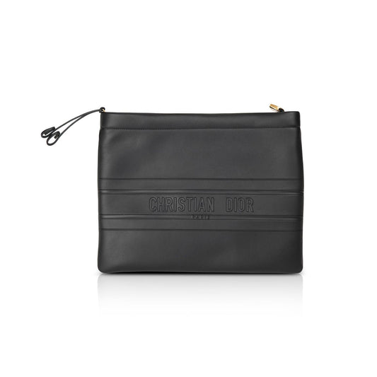 Christian Dior 2020 Leather Logo Zip Clutch Rovelle Bags