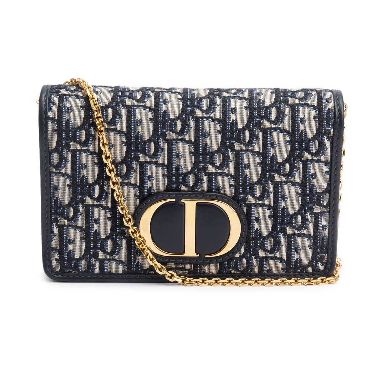 Christian Dior 2020 Navy Oblique 30 Montaigne 2-In-1 Pouch Bag Rovelle Bags