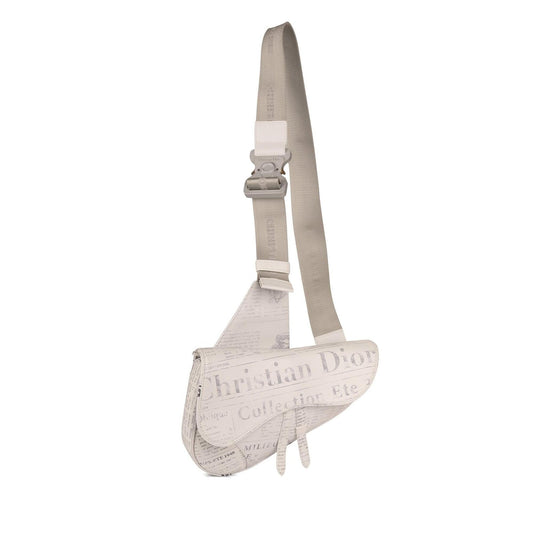 Christian Dior 2020 Newspaper Print Saddle Bag Rovelle Bags