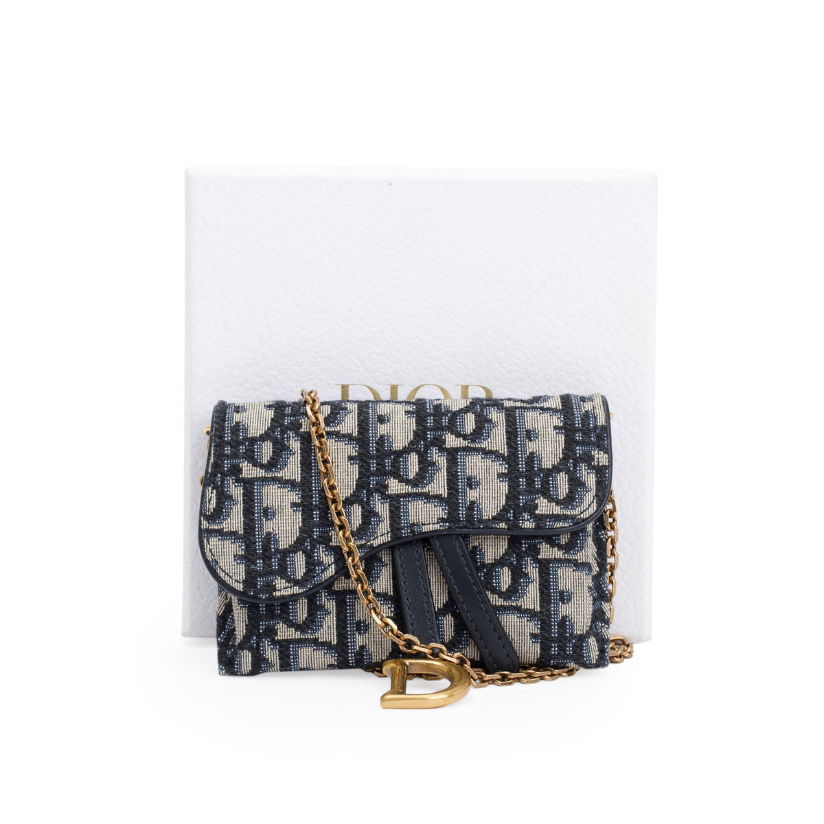 Christian Dior 2020 Oblique Jacquard Nano Saddle Chain Pouch Rovelle Bags