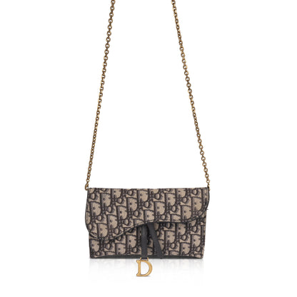 Christian Dior 2020 Oblique Saddle Wallet on Chain Rovelle Bags