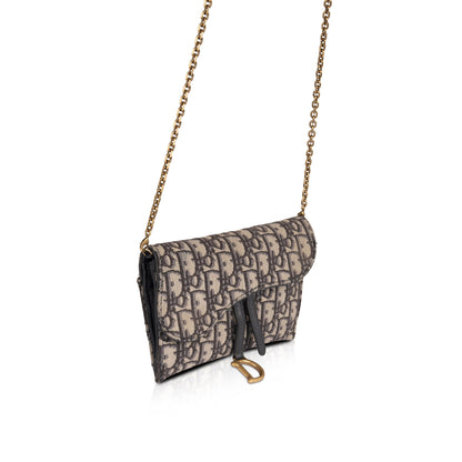 Christian Dior 2020 Oblique Saddle Wallet on Chain Rovelle Bags