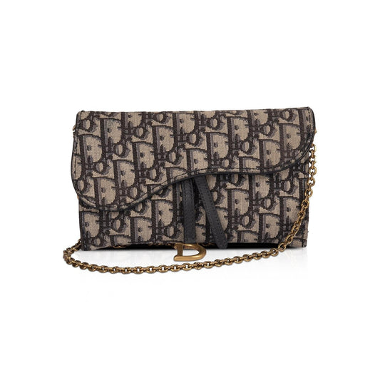 Christian Dior 2020 Oblique Saddle Wallet on Chain Rovelle Bags