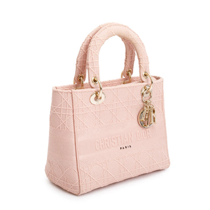 Christian Dior 2020 Pink Cannage Medium Lady D-Lite Bag Rovelle Bags