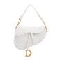 Christian Dior 2020 White Embroidered Camouflage Canvas Medium Saddle Bag Rovelle Bags