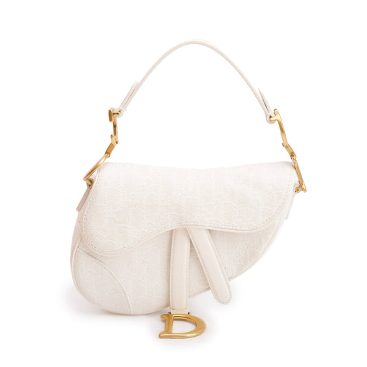 Christian Dior 2020 White Oblique Mini Saddle Bag Rovelle Bags