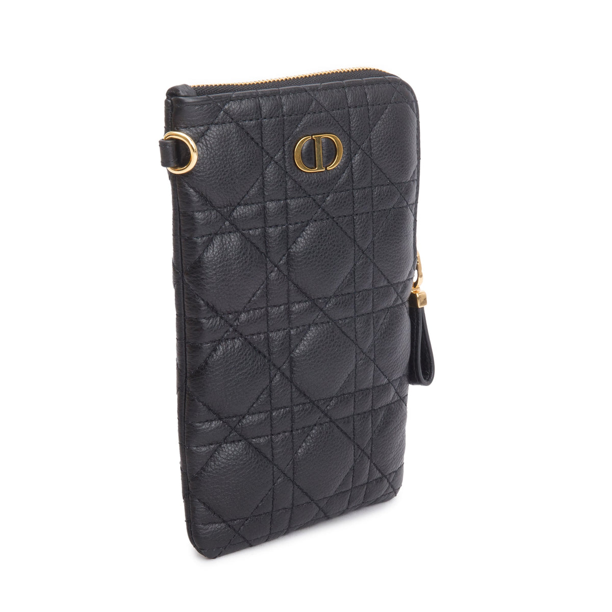 Christian Dior 2021 Black Quilted Leather Caro Multifunctional Pouch Rovelle Bags
