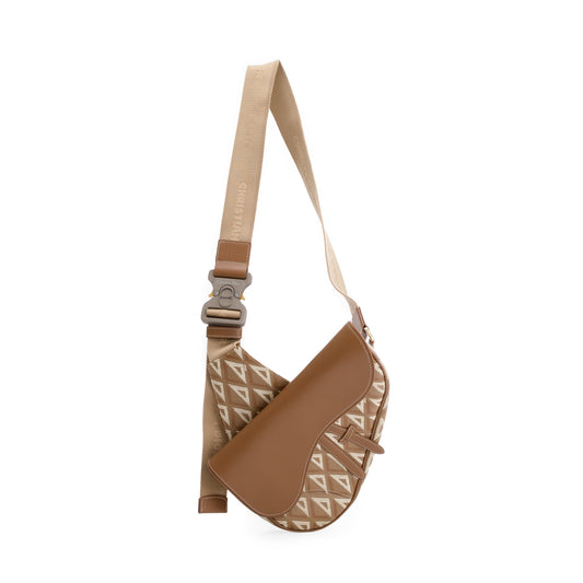Christian Dior 2021 CD Diamond Coated Canvas Saddle Bag Rovelle Bags