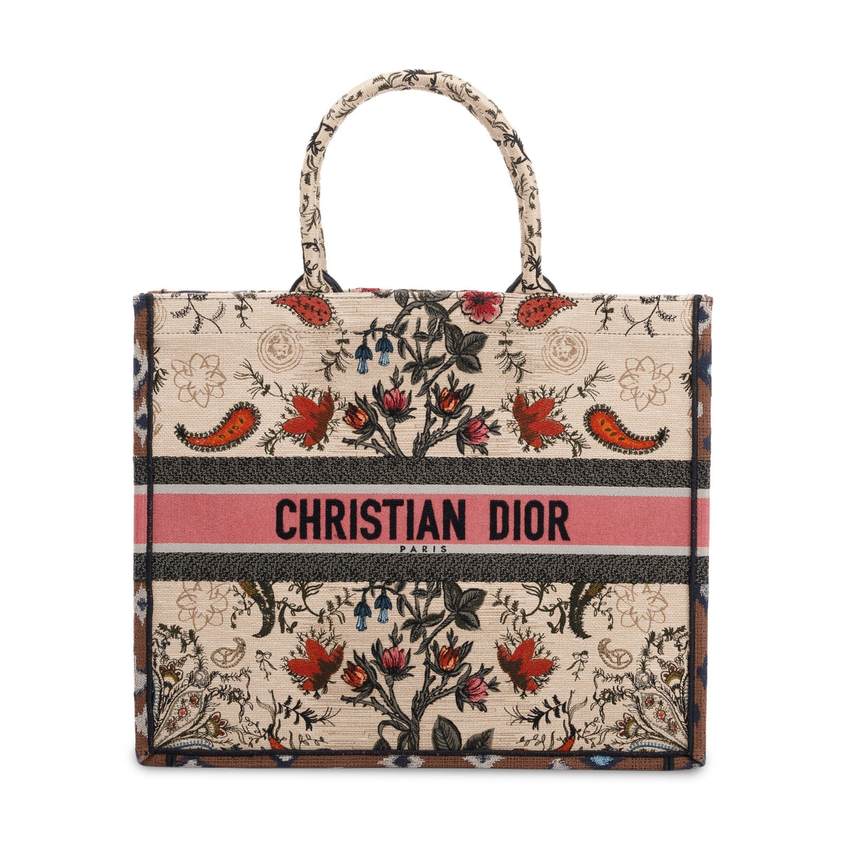 Christian Dior 2021 Large Broderie Dior Flowers Book Tote Rovelle Bags