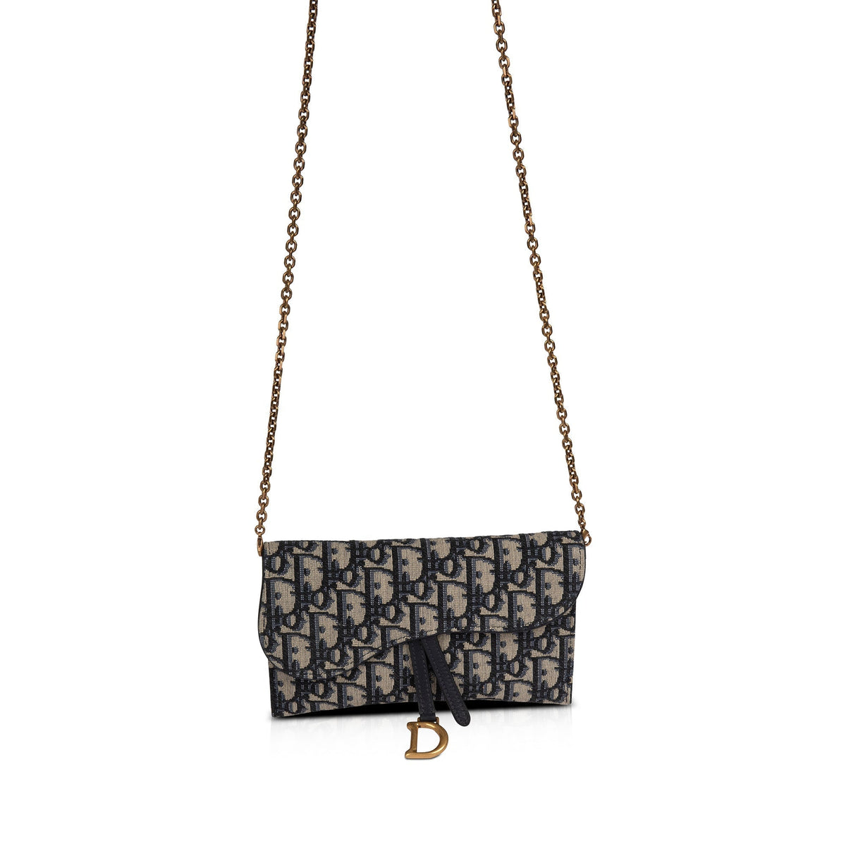 Christian Dior 2021 Oblique Saddle Wallet on Chain Rovelle Bags