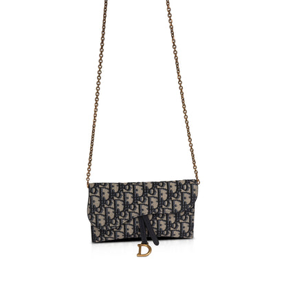 Christian Dior 2021 Oblique Saddle Wallet on Chain Rovelle Bags